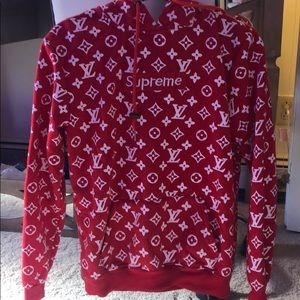 Red sweatshirt , Supreme/Louis Vuitton
